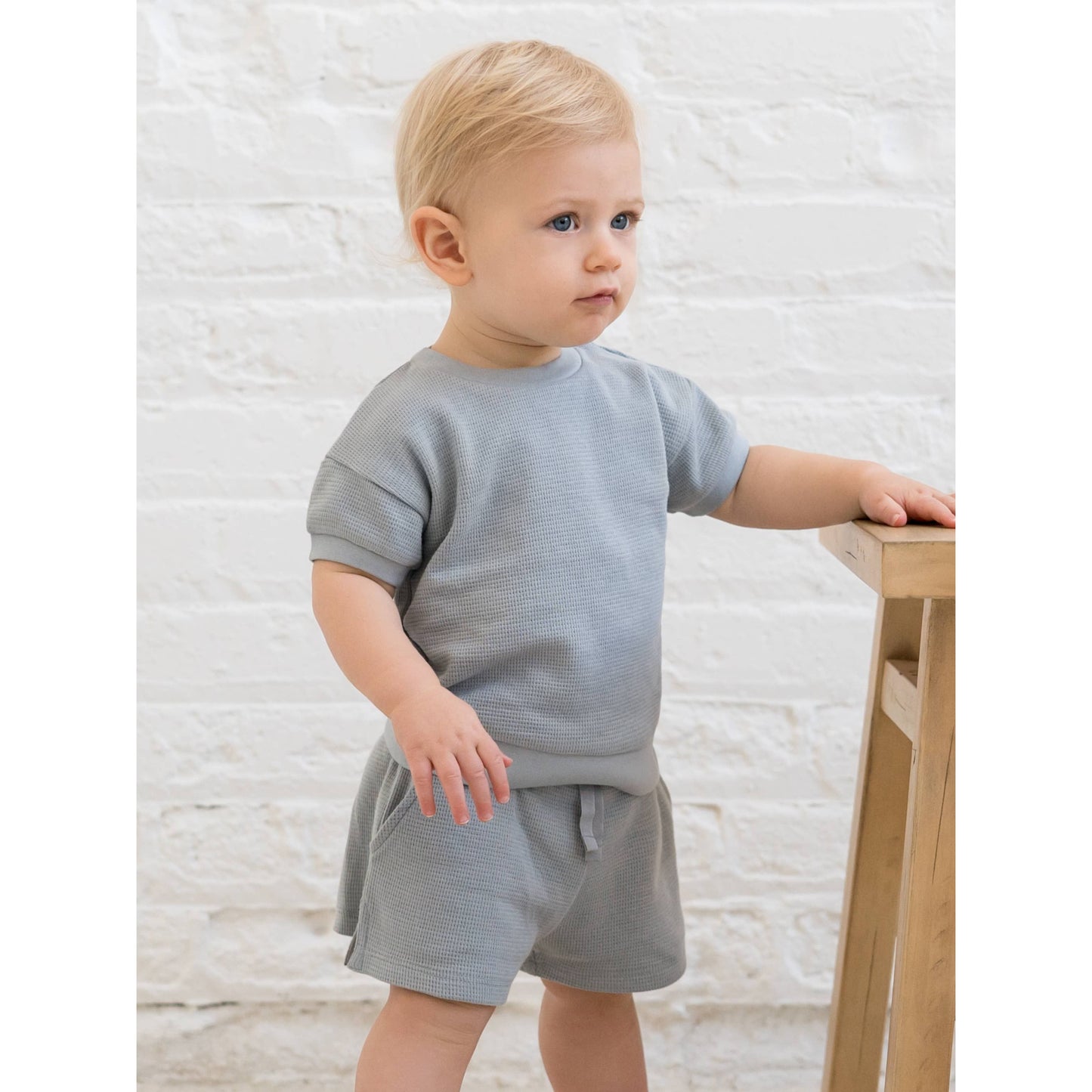 Organic Baby & Kids Ali Waffle Tee - Mist