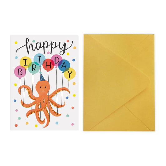 LoveLight Paper - Octopus Balloons - Birthday Card