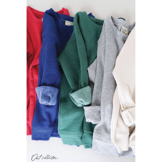 OAT COLLECTIVE - BASIC SOLID Unisex Graphic Sweatshirt: HEATHER ROYAL / 8/9