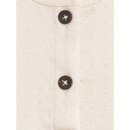 Organic Clara Pointelle Button Down Cardigan - Ivory
