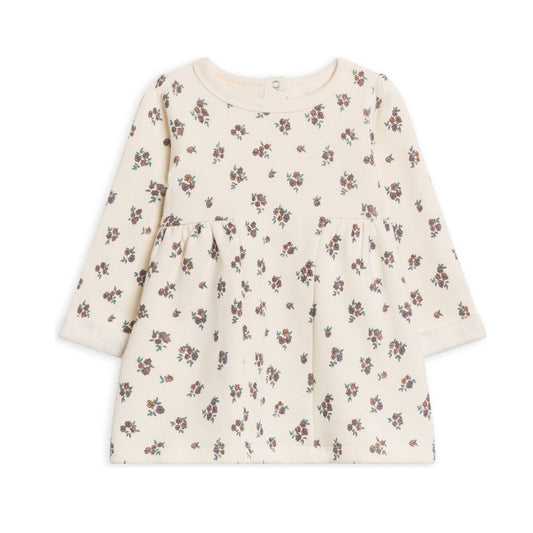 Fran Fleece Cuff Sleeve Dress -Tempe Floral / Fog + Chestnut