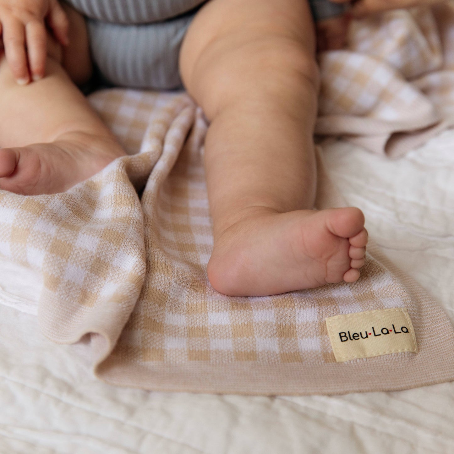 Swaddle Baby Blanket - Plaid: Beige