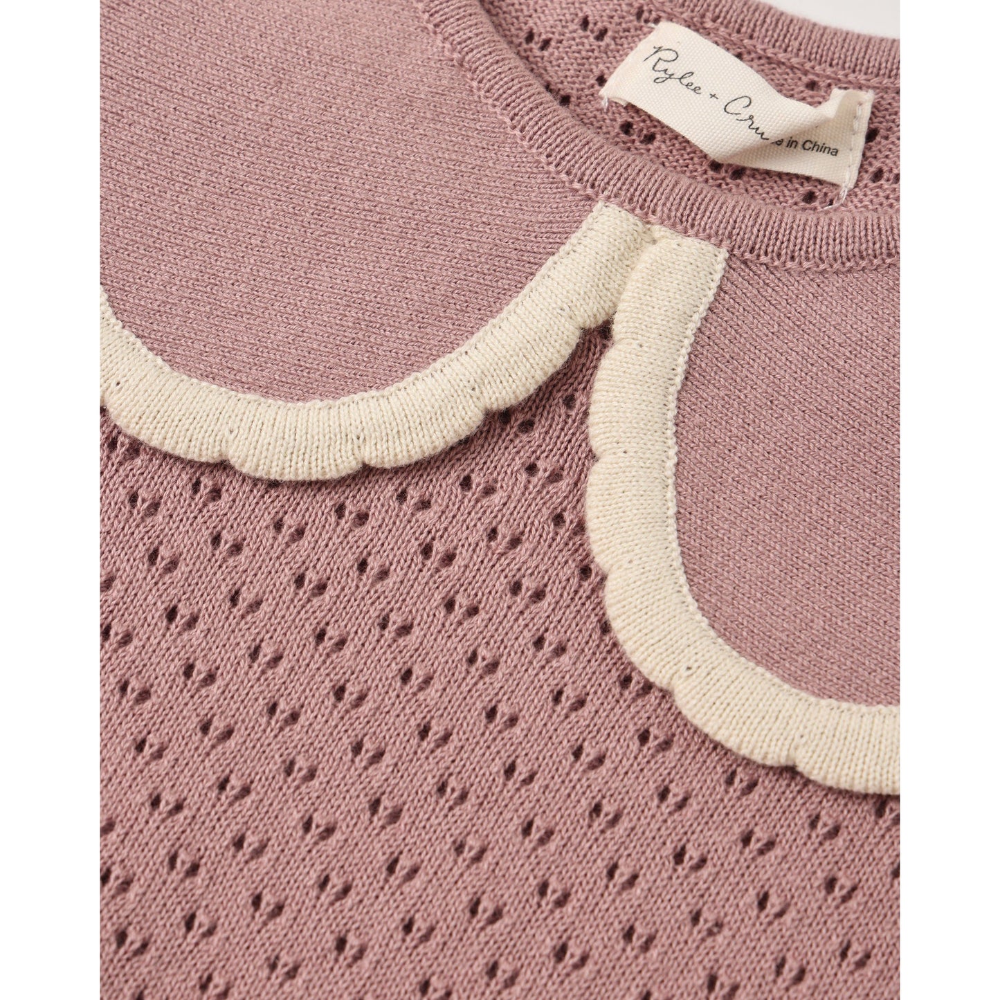 Pointelle Collared Top Rosewood - Rylee + Cru | Kids Clothes | Trendy Baby Clothes | Modern Infant Outfits |