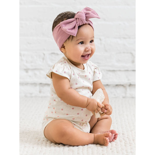 Organic Pearl Petal Sleeve Bodysuit - Carla Floral / Punch