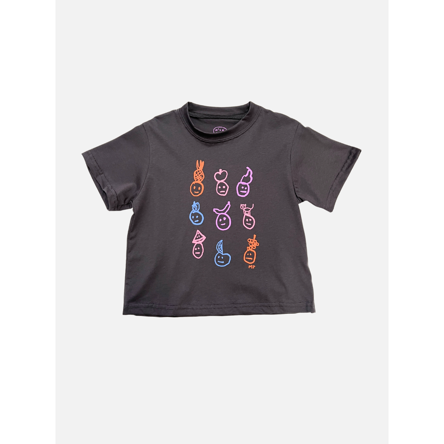 Charcoal | Front view of the Fruit tee in Charcoal