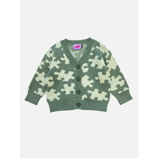 PUZZLE CARDIGAN: Green