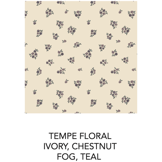 Fran Fleece Cuff Sleeve Dress -Tempe Floral / Fog + Chestnut