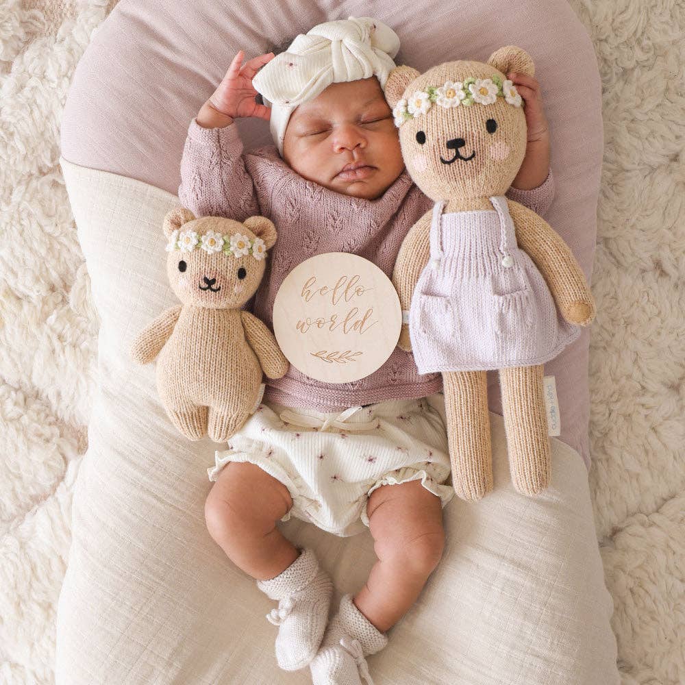 cuddle+kind - Baby honey bear (ivory floral)