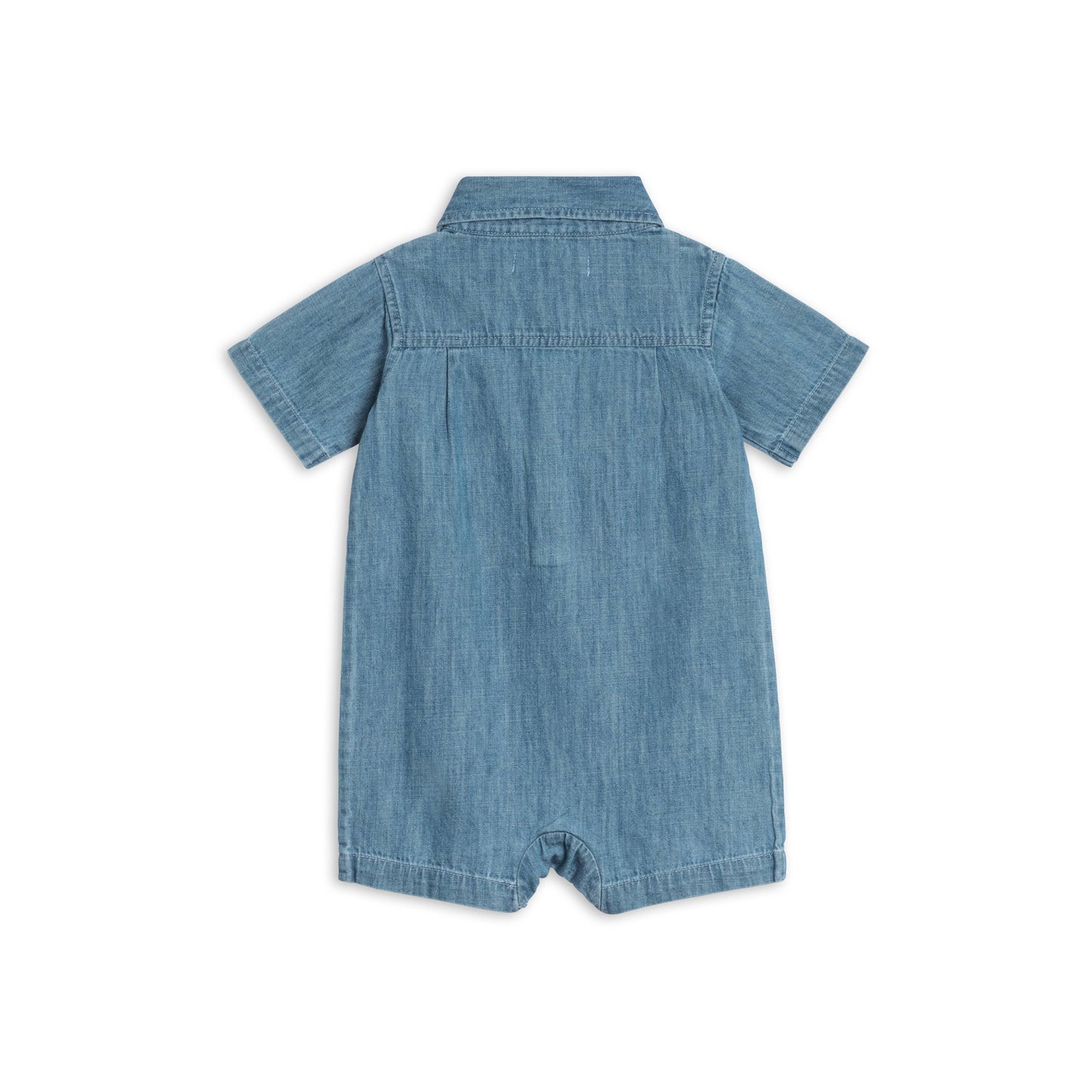 Ted Chambray Collared Romper: Chambray