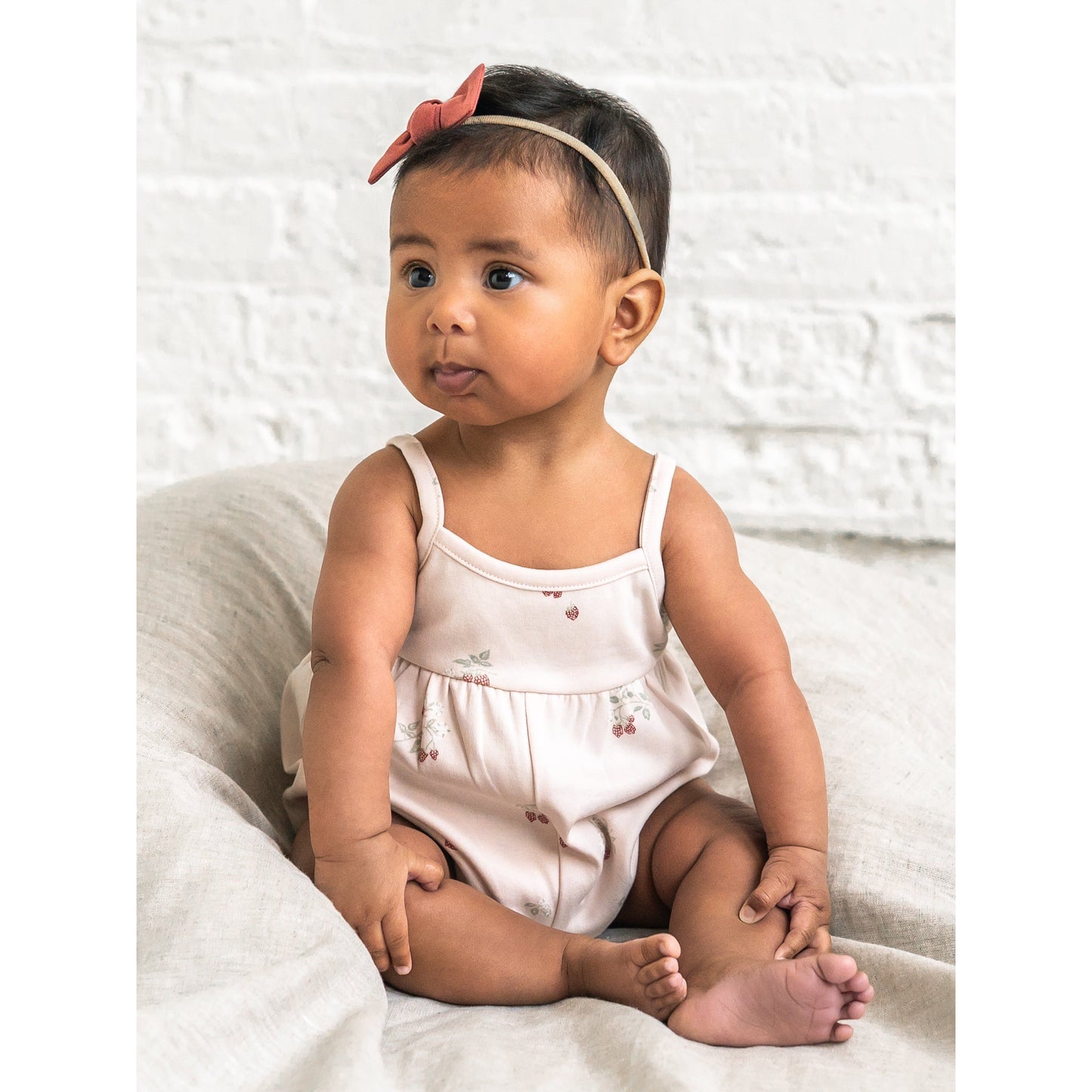 Sosi Tank Romper - Raspberries / Shell + Mint Baby : One Pieces : Rompers : Short Sleeves Kendi PRE ORDER Sosi Tank Romper Organic | Colored Organics®