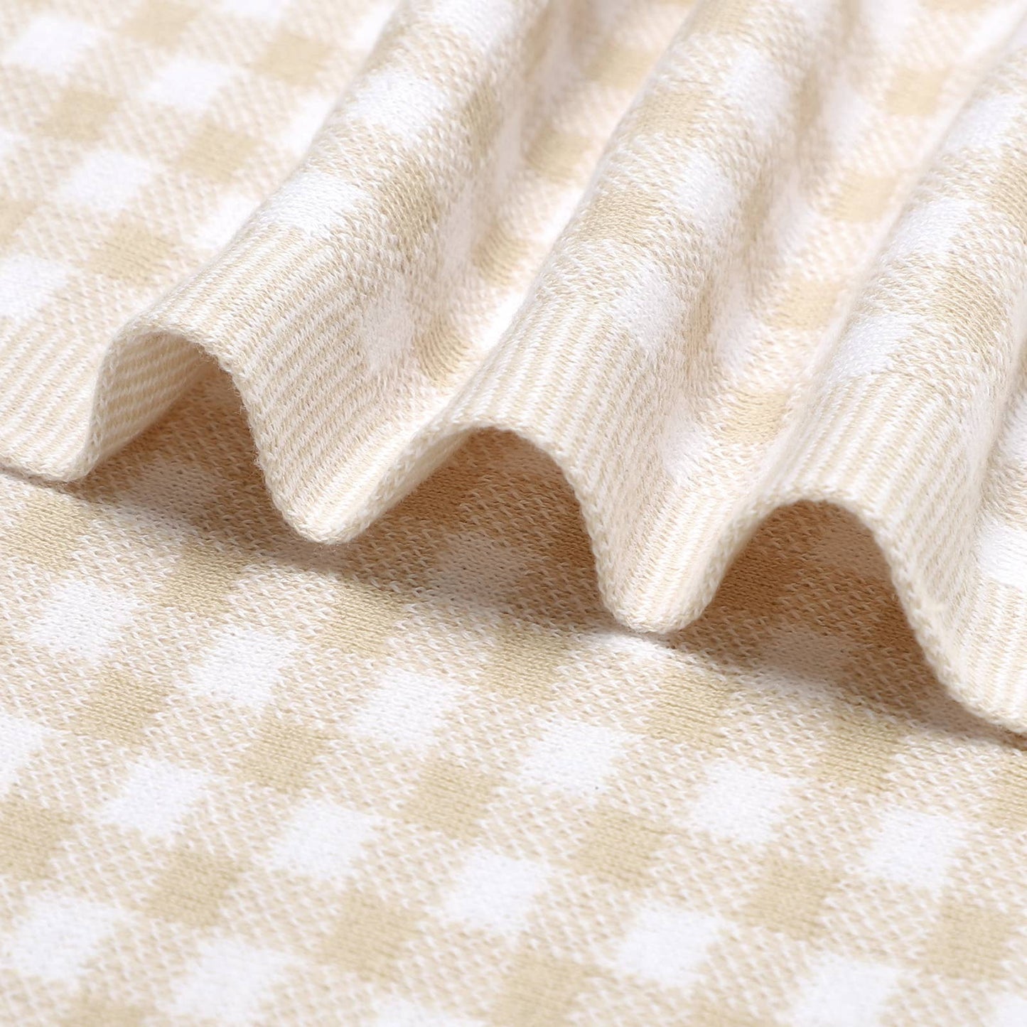 Swaddle Baby Blanket - Plaid: Beige
