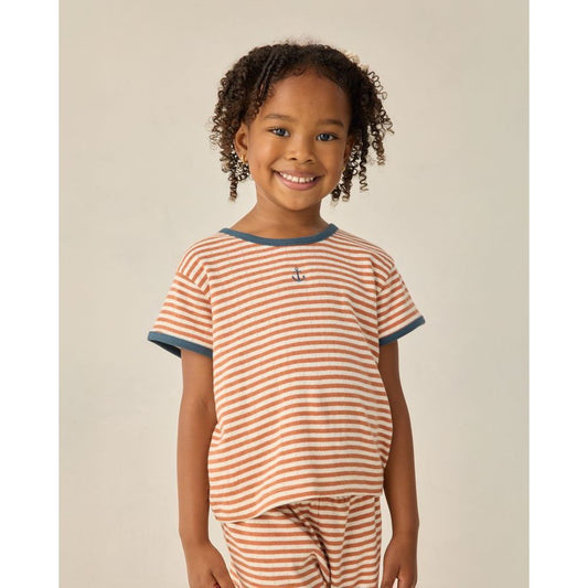 Pointelle Tee || Poppy Stripe
