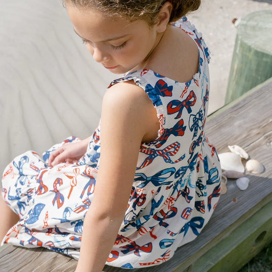 Kelsey Dress - Red White and Bows