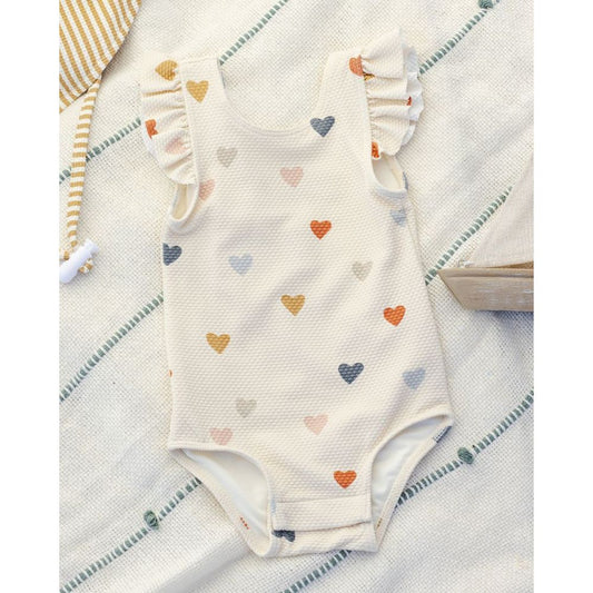 Scoop Back One-Piece Swimsuit || Confetti Hearts