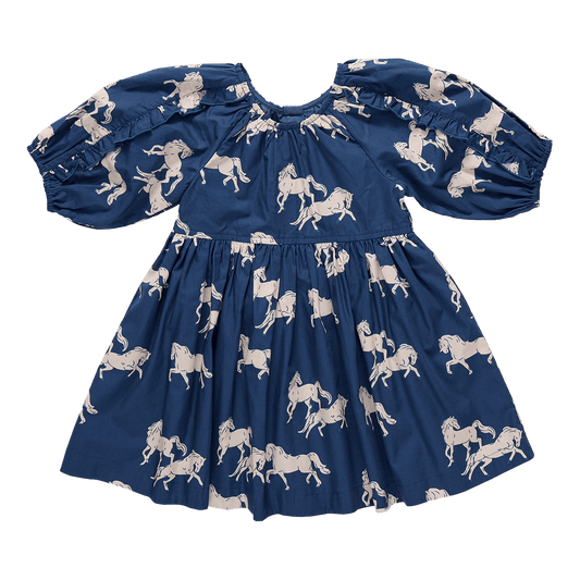 Girls Katya Dress - Wild Horses | Pink Chicken