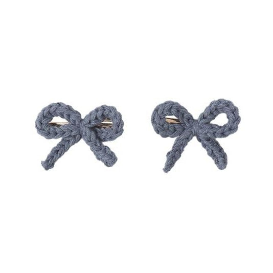 Crochet Bow Clip || Marine