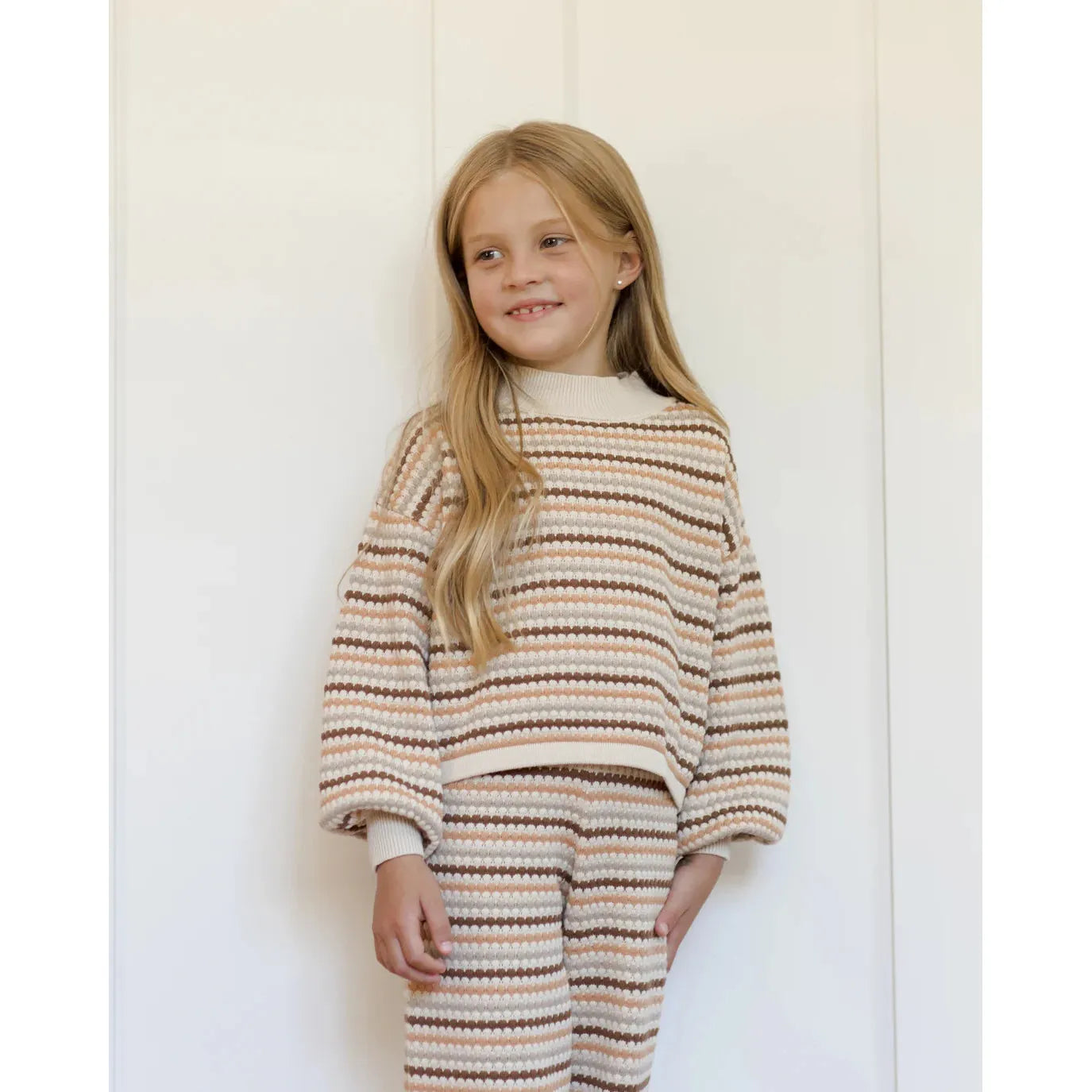 Boxy Crop Sweater || Honeycomb Stripe