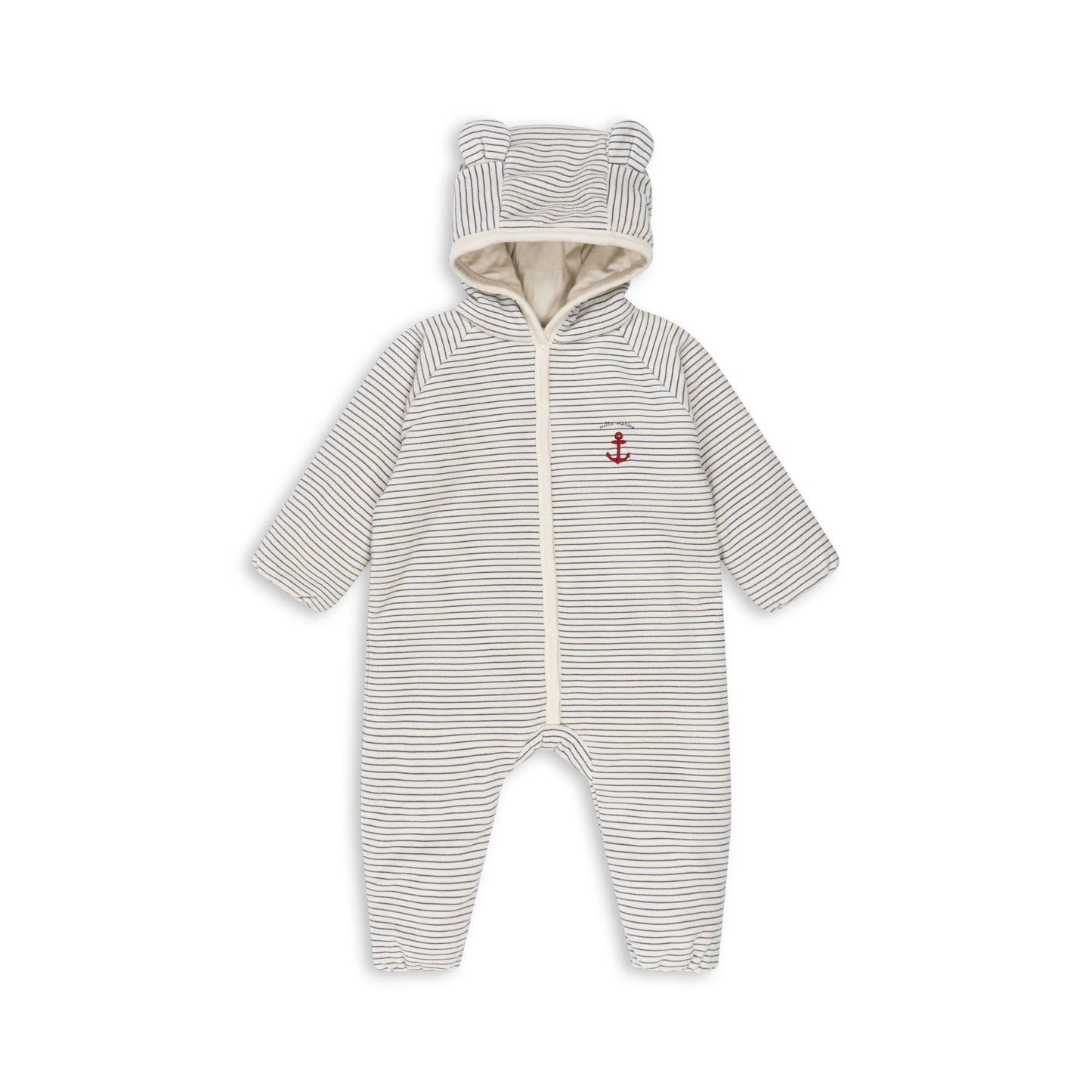 ITTY ONESIE WITH HOOD - STRIPE BLUE