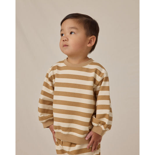 Oversized Crew Sweatshirt || Gold Stripe