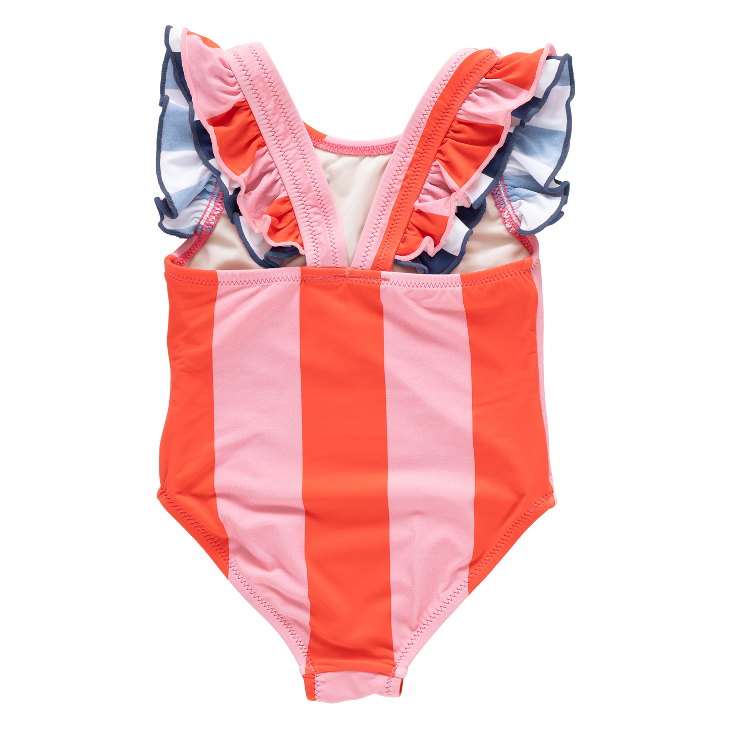 Girls Liv Suit - Pink Wide Stripe w/ Red Stripe