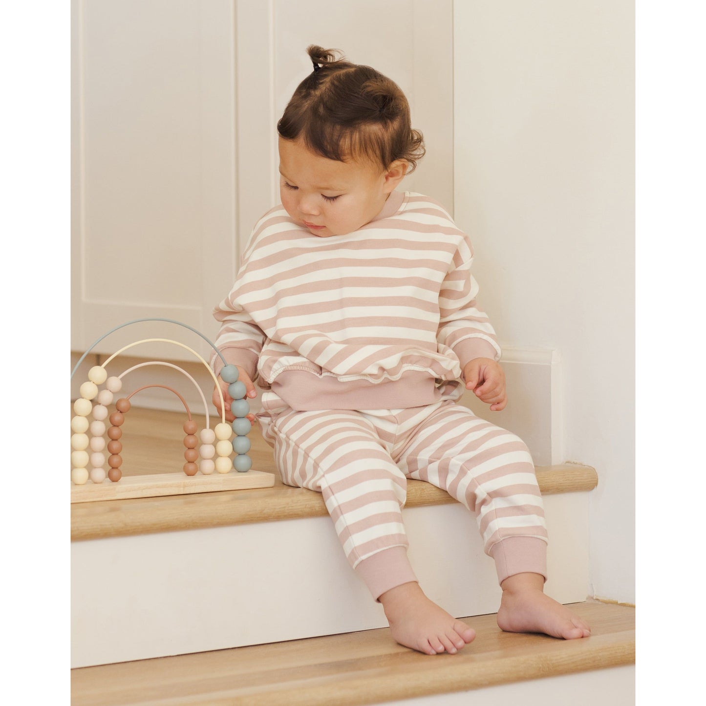 Relaxed Sweatpant || Pink Stripe