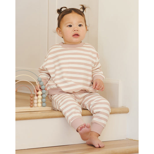 Relaxed Sweatshirt || Pink Stripe