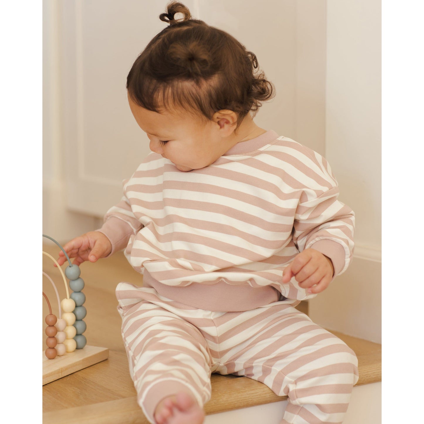 Relaxed Sweatshirt || Pink Stripe