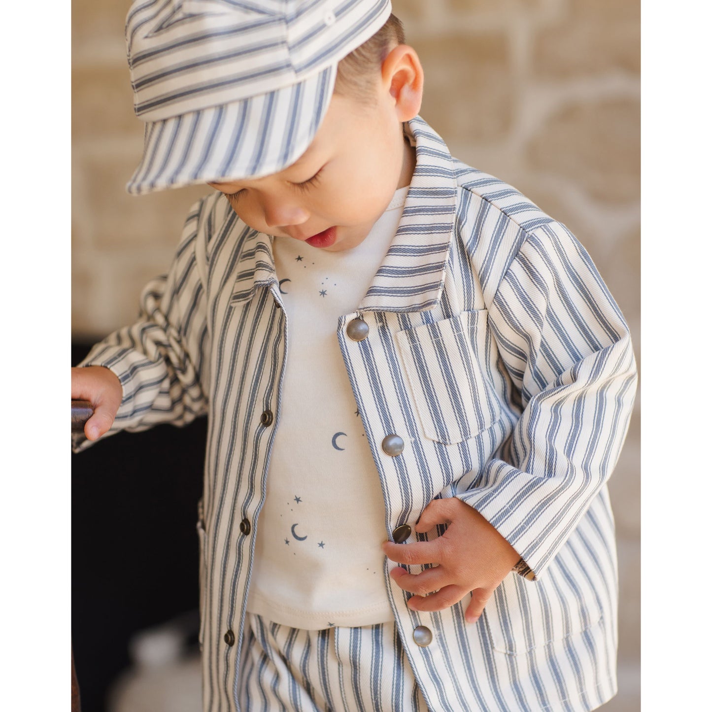 Utility Jacket || Ocean Pinstripe