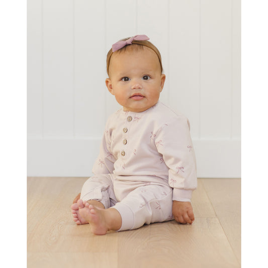 Relaxed Fleece Jumpsuit || Bows