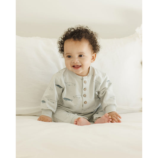 Long Sleeve Romper || Narwhals