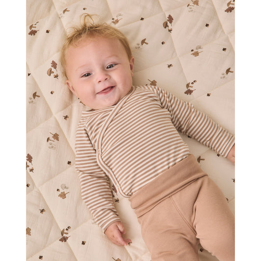 Side Snap Bodysuit + Pant Set II Almond Stripe