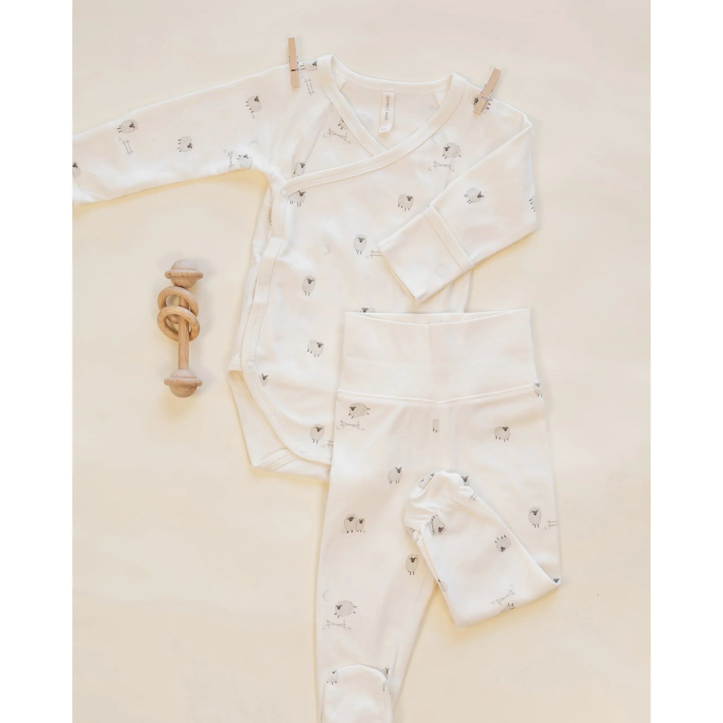 Side Snap Bodysuit + Pant Set II Sheep