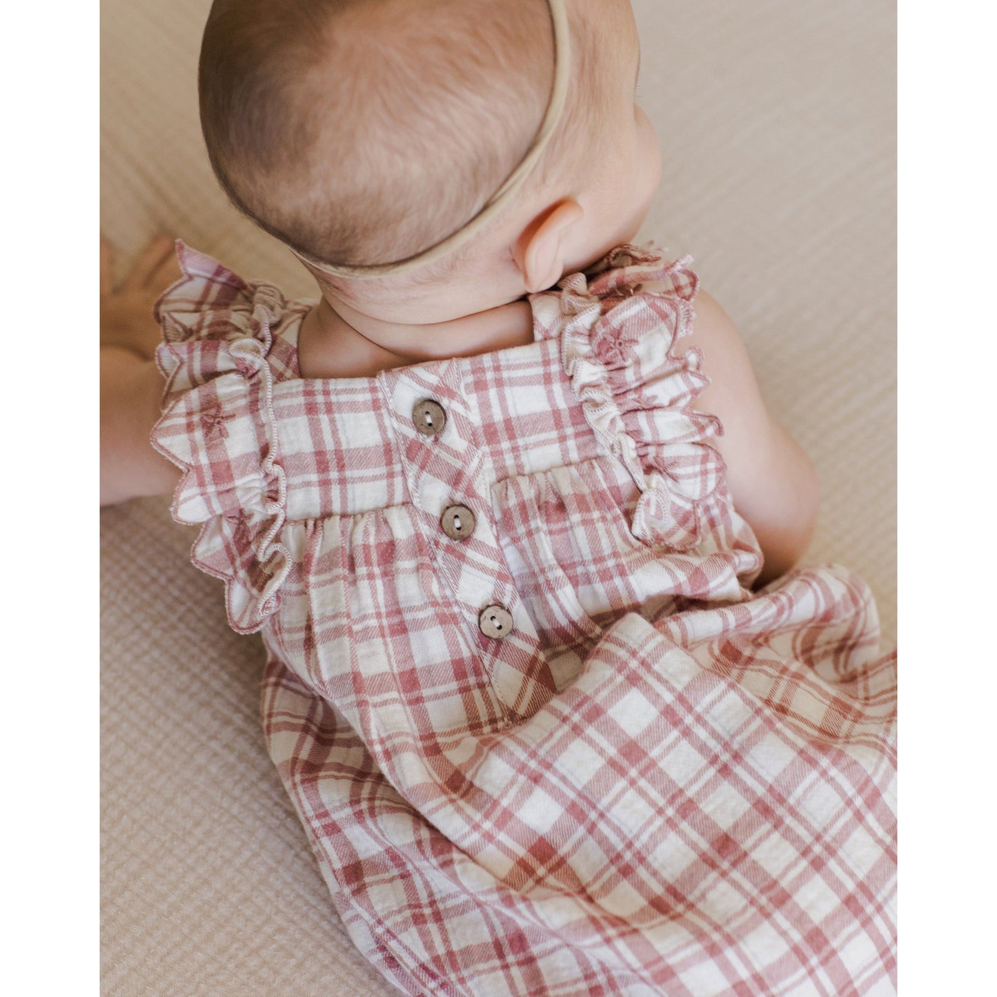 maya romper || pink plaid