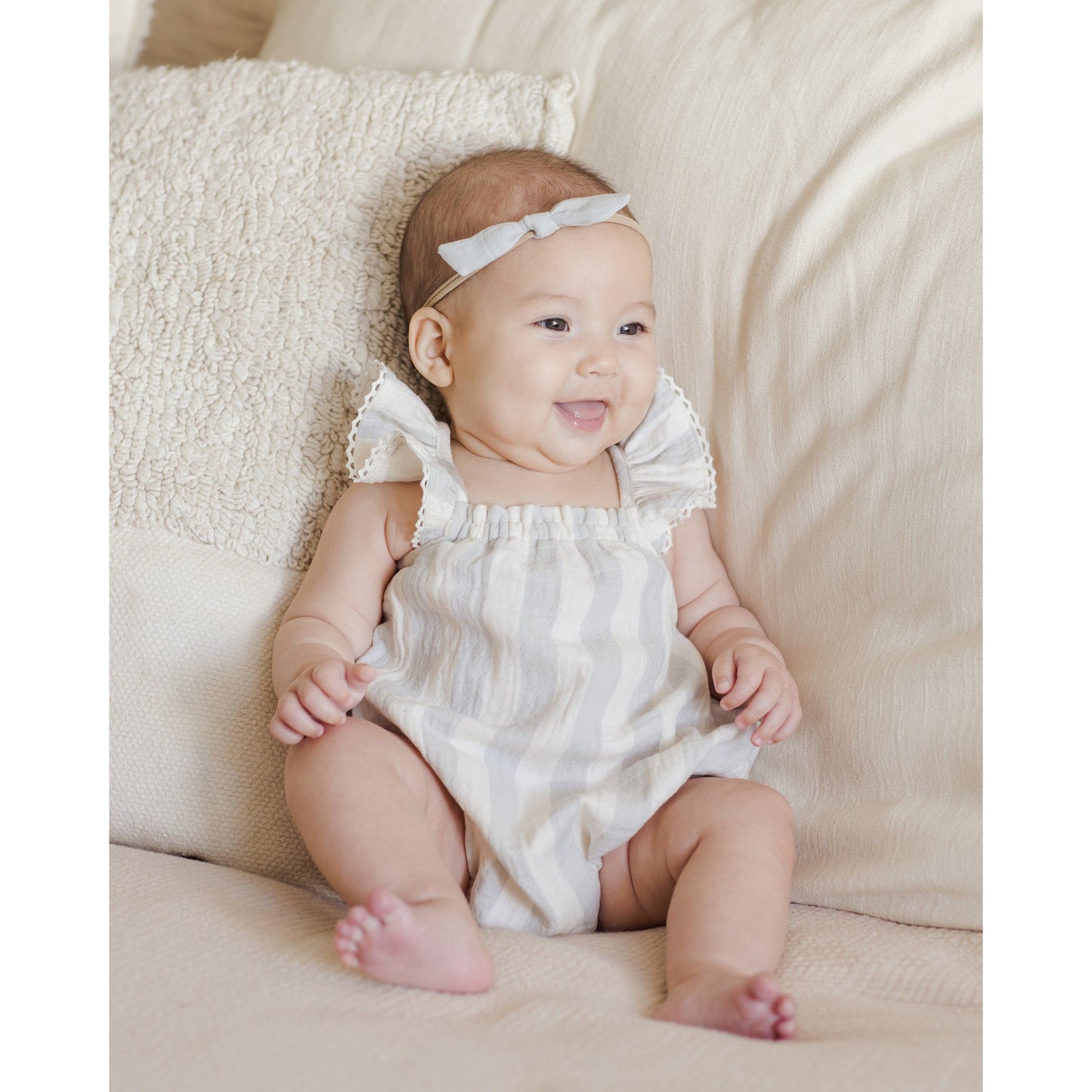 bonnie romper || sky stripe