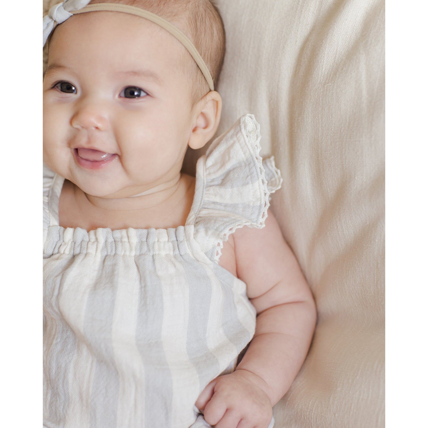 bonnie romper || sky stripe