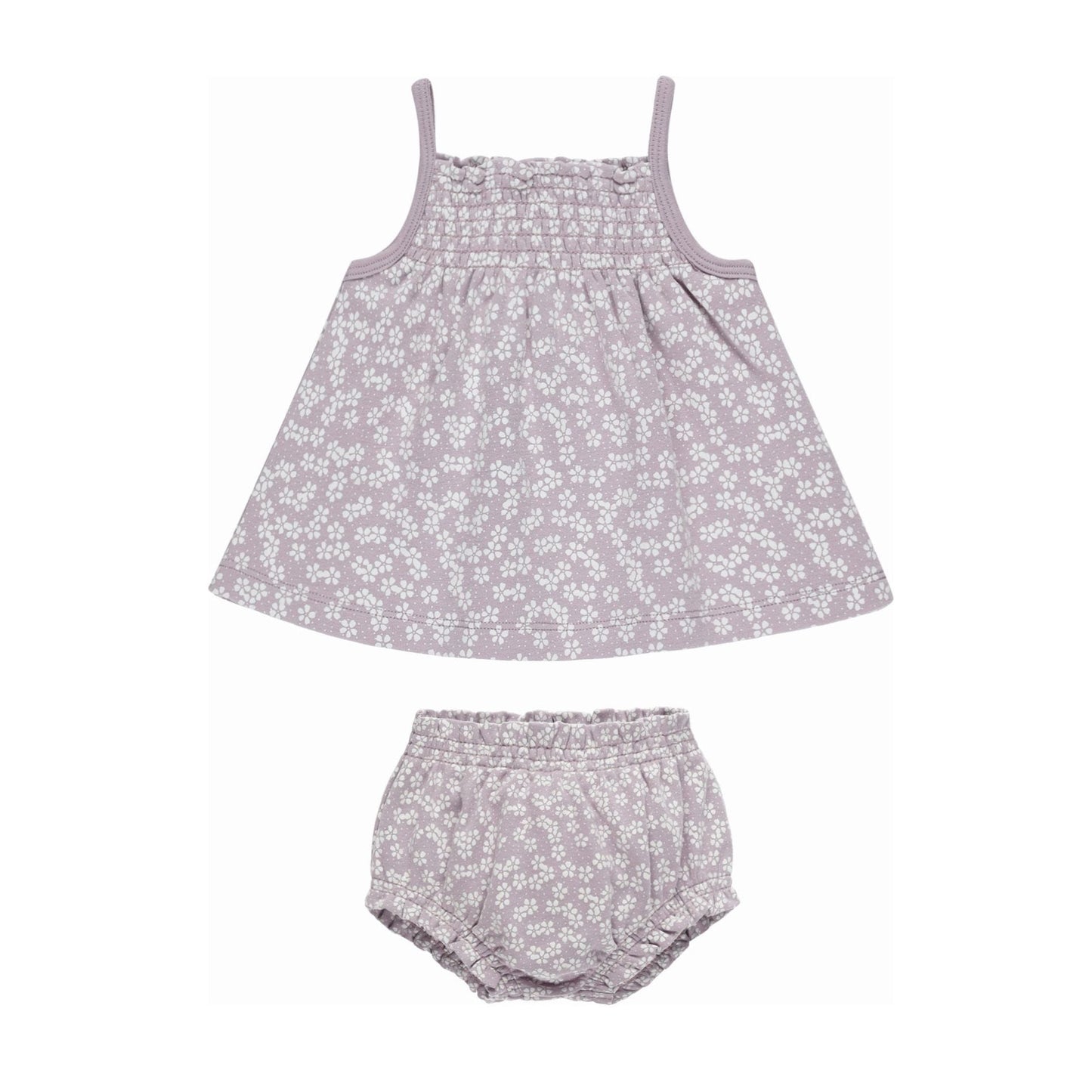 Smocked Tank + Bloomer Set || Lavender Ditsy