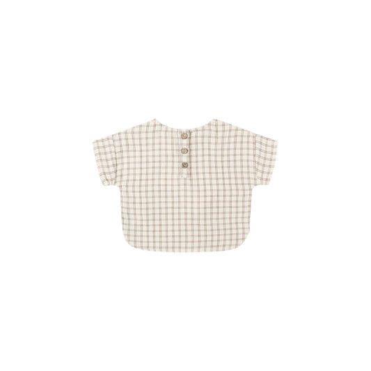Woven Boxy Top || Cedar Check