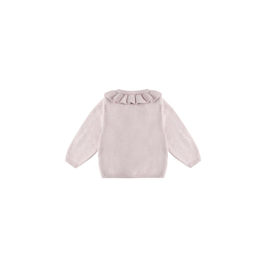 Ruffle Collar Cardigan || Lilac