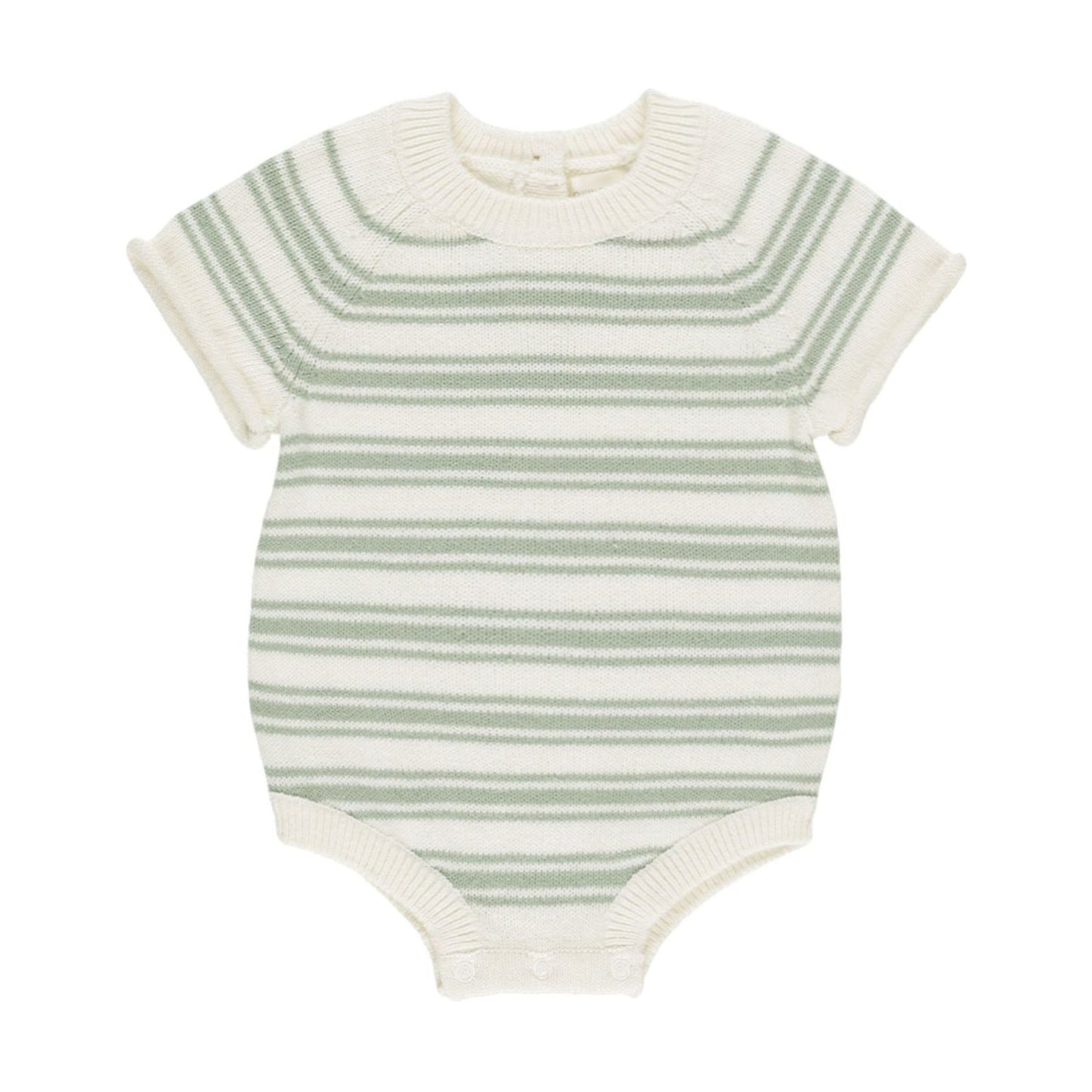 Rowan Romper || Sage Knit Stripe