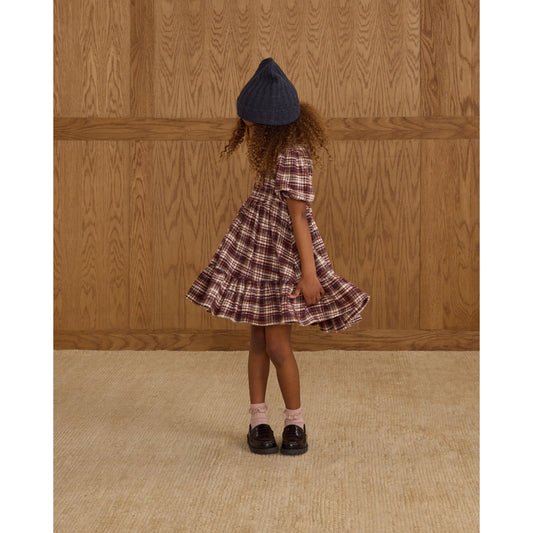 India Dress || Burgundy Plaid