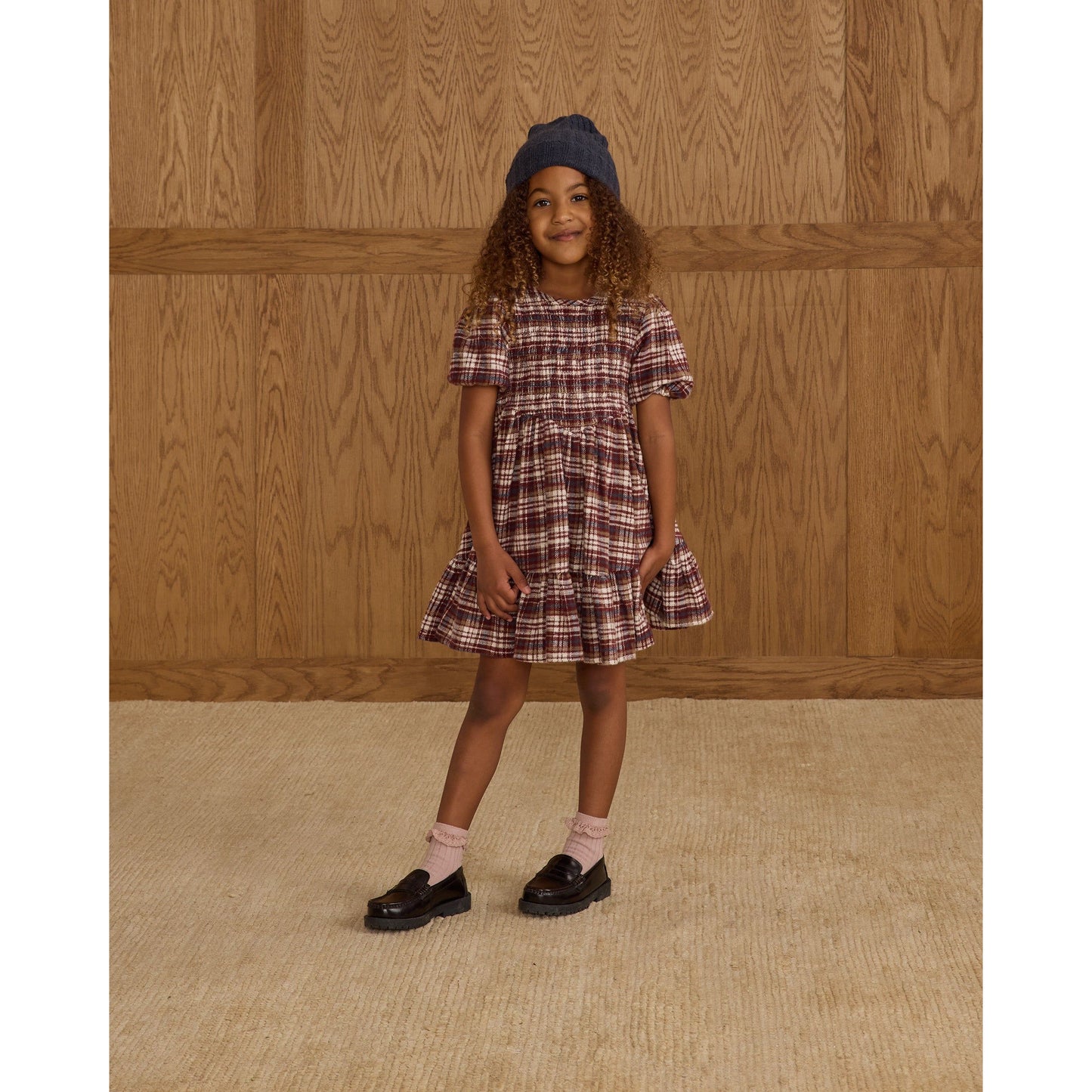 India Dress || Burgundy Plaid