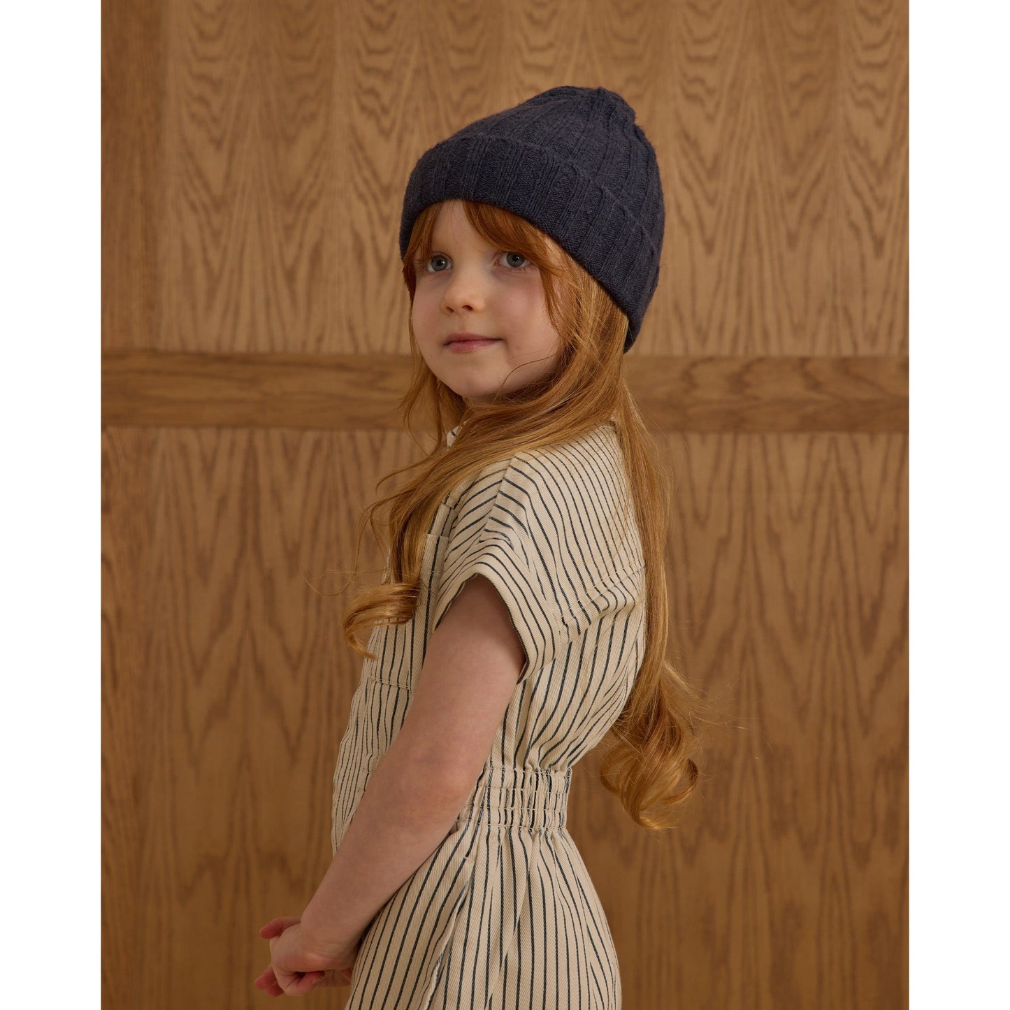 Utility Romper || Navy Pinstripe