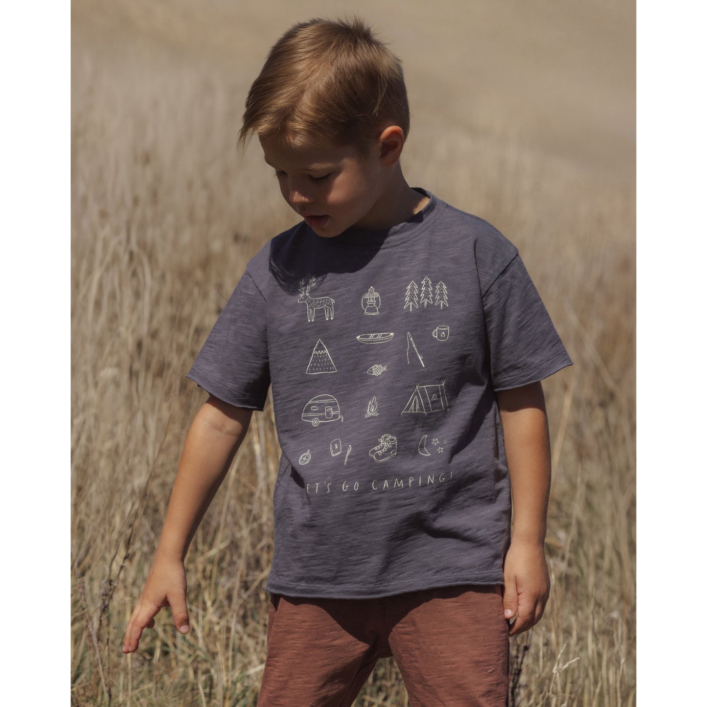 Raw Edge Tee ll Let's Go Camping