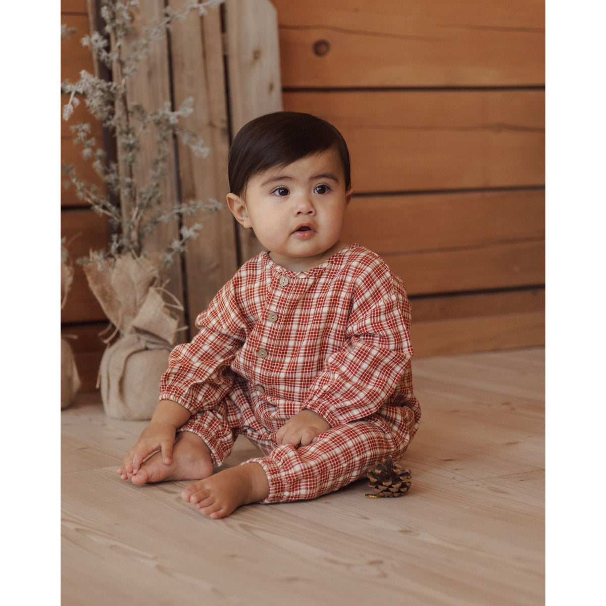 Relaxed Woven Jumpsuit || Vintage Plaid