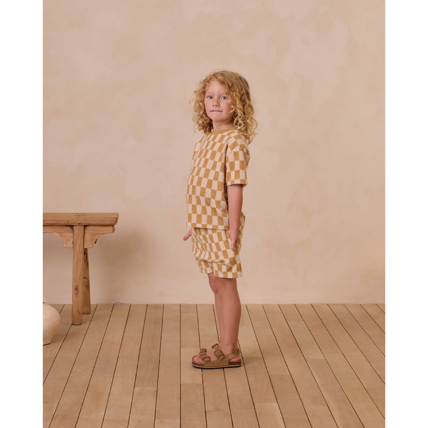 Terry Boys Short || Marigold Check