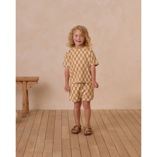 Terry Boys Short || Marigold Check