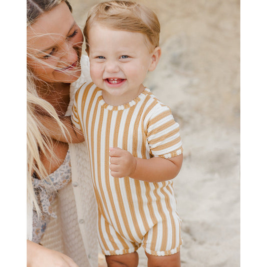 Shorty One-Piece || Marigold Stripe