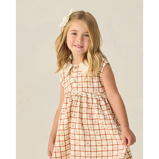 Collared Babydoll Dress || Cherry Check