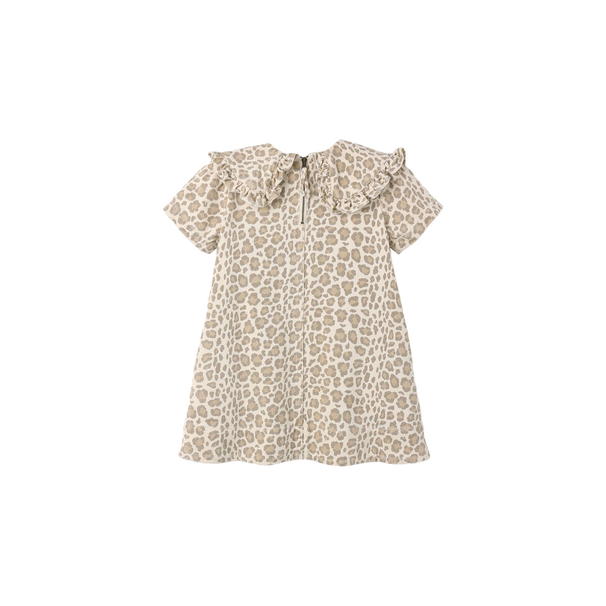 Collared Denim Mini Dress || Leopard