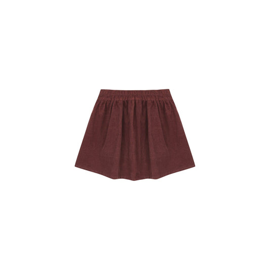 Button Front Mini Skirt || Burgundy